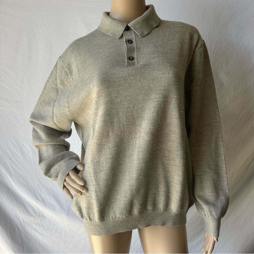 Club Room Merino Wool Gray Collared Sweater